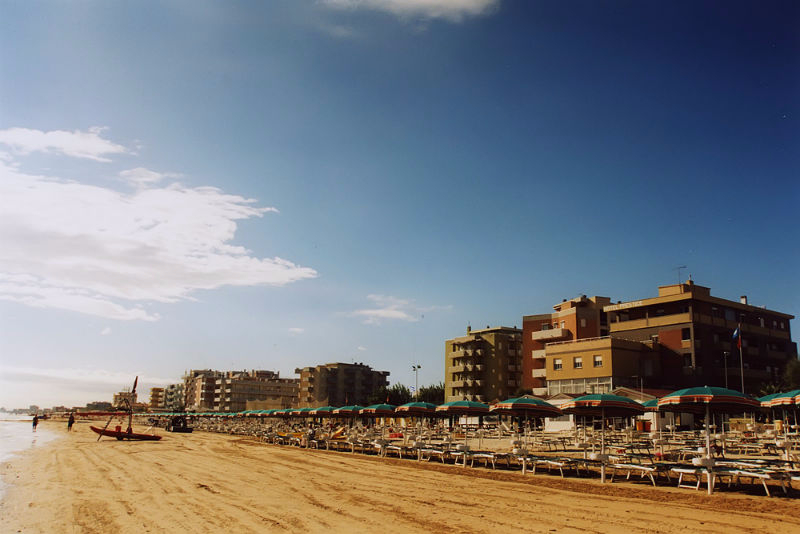 Vista della spiaggia Hotel Prestige di Fano
